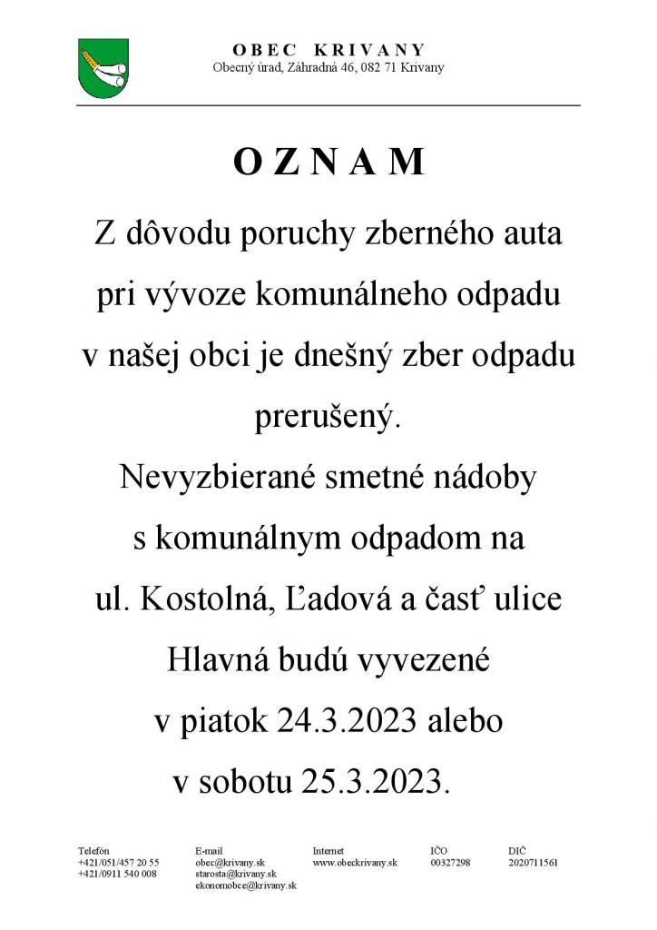 oznam 