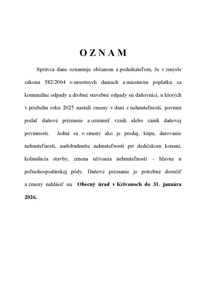 oznam