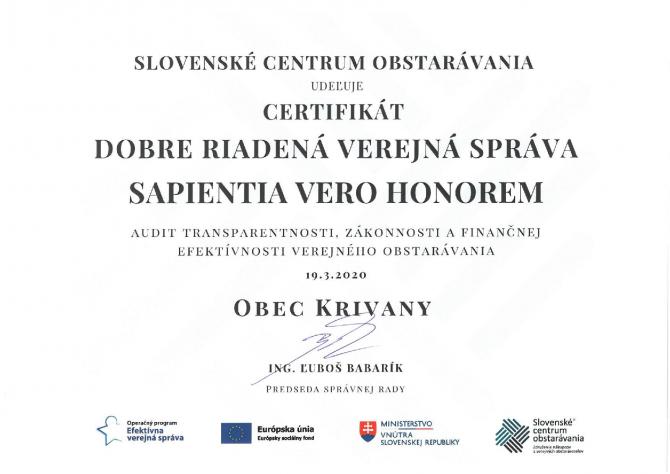 certifikát