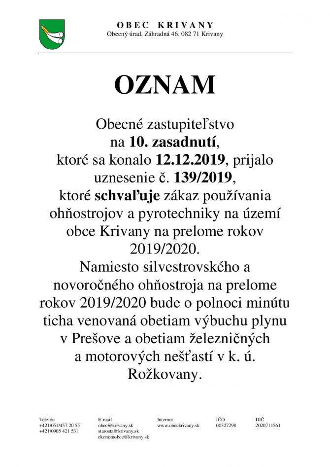 zákaz používania pyrotechniky  